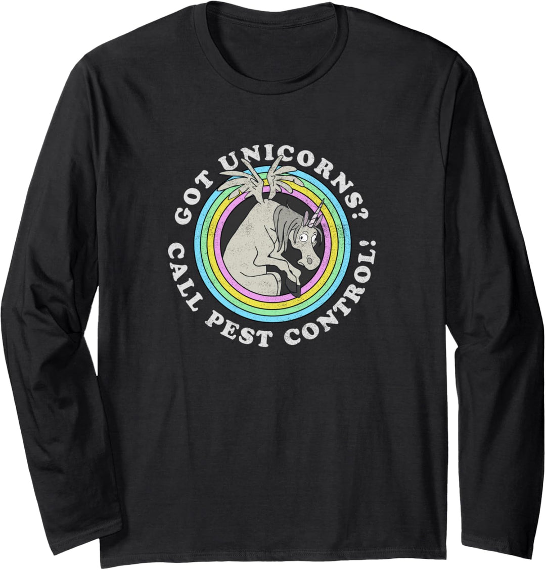 Disney Pixar Onward Got Unicorns Call Pest Control Logo Langarmshirt