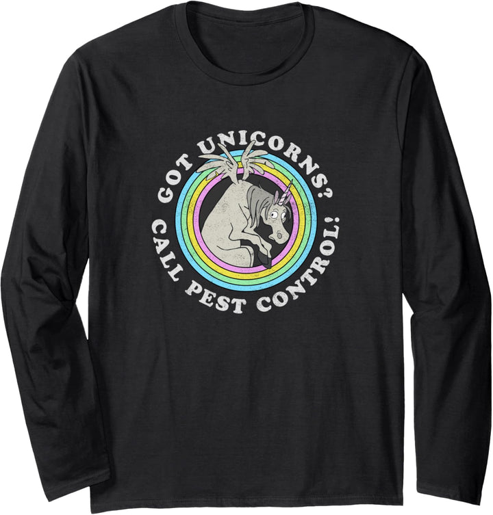 Disney Pixar Onward Got Unicorns Call Pest Control Logo Langarmshirt