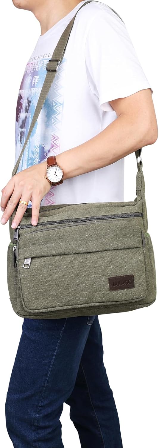 JAKAGO Wasserdichte Umhängetasche Herren,Multi-Tasche aus Segeltuch,Arbeit Taschen für Herren & Dame