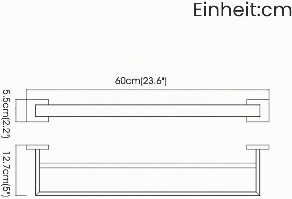 Handtuchstange Doppelt, 60 cm Badezimmer Handtuchhalter aus Edelstahl, Chrom Polierter Chrom (Doppel