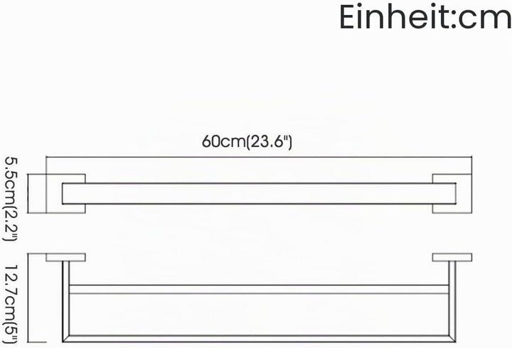 Handtuchstange Doppelt, 60 cm Badezimmer Handtuchhalter aus Edelstahl, Chrom Polierter Chrom (Doppel
