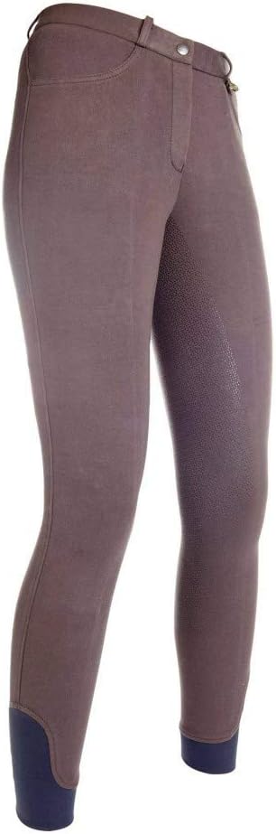 HKM Damen Reithose Silikon Vollbesatz Kate Bordeaux 5700 Olivgrün 128, 5700 Olivgrün 128