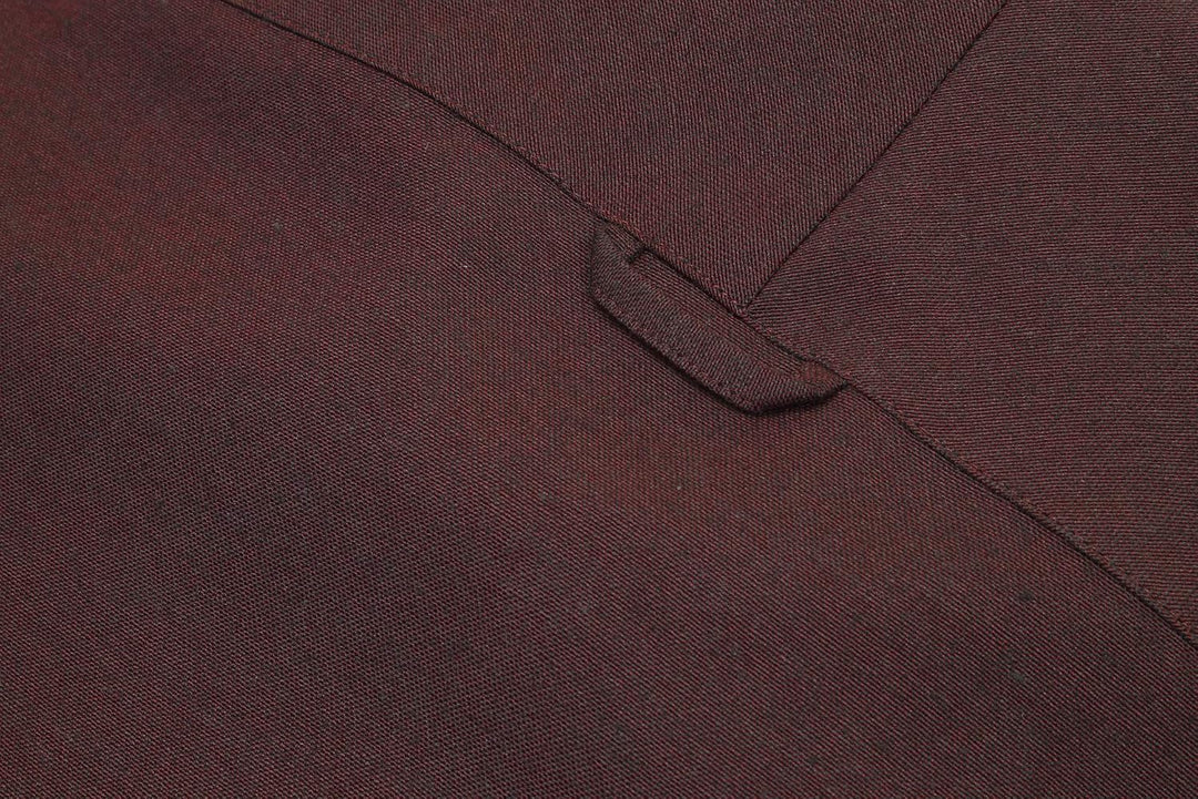 Xact Herren Oxford Grandad-Mandarinkragen Kurzarmhemd XL Dark Burgundy, XL Dark Burgundy
