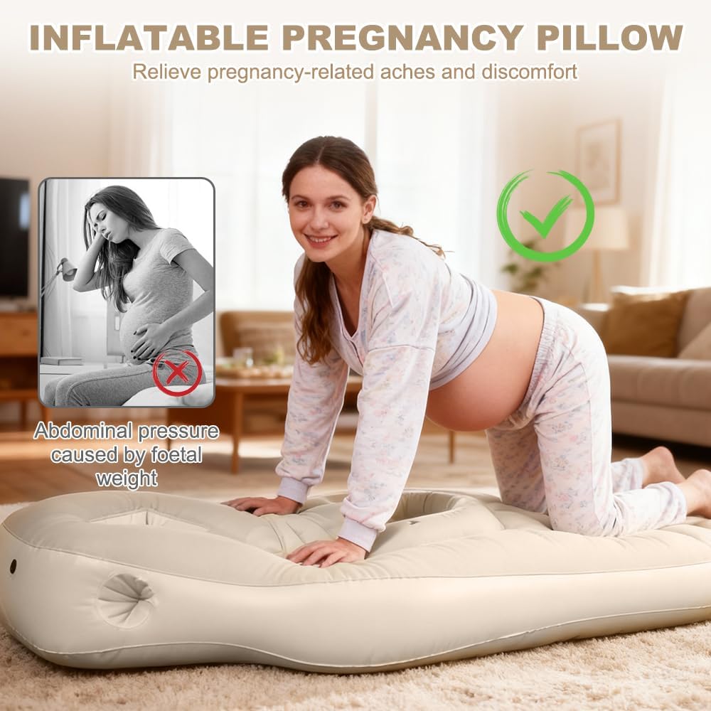 Aufblasbares Schwangerschaftskissen, Yogamatte für Schwangere Mit Loch, Bequeme Beflockte PVC Luftbe
