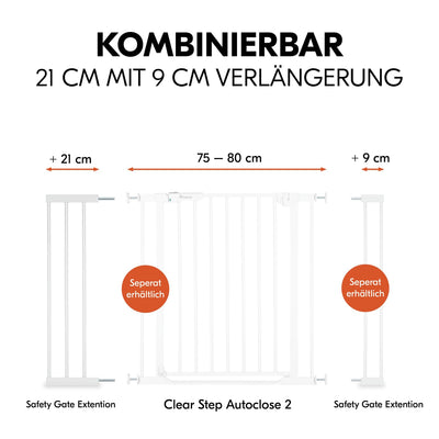 Hauck 21cm Verlängerung für hauck Treppenschutzgitter/Türschutzgitter ohne Bohren - mit Druckbefesti