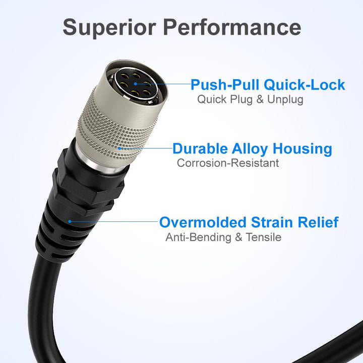 Alvin's Cable Hirose HR10A-7P-6S Kabel für Basler GIGE AVT für Sony CCD-Kamera, 5 m 5M Gerade, 5M Ge