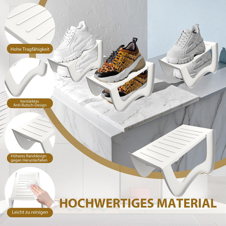 30x rutschfest Schuhregale Schuhschlitze Organizer für Schrank Schuhhalter Stapelbar Schuhorganizer