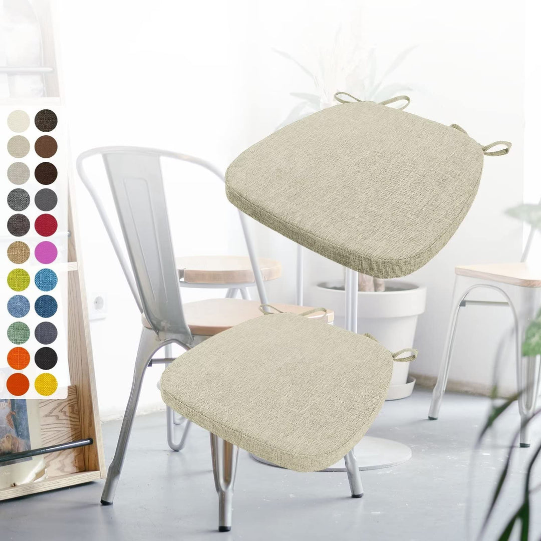 Aselbia 2er Set Stuhlkissen 40x38x3cm mit Bändern,Waschbare Sitzkissen rutschfest,Stuhlauflage Stuhl
