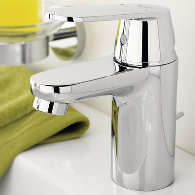 GROHE Eurosmart Cosmopolitan Badarmatur, Zugstange, Standard-Auslauf ES 2337700E, Silber mit Zugstan