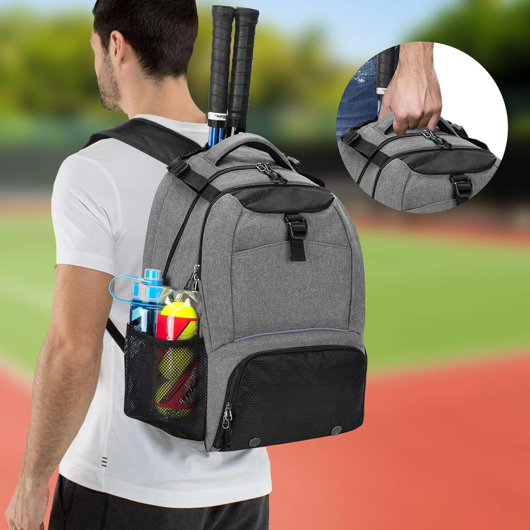 DSLEAF Tennisrucksack für 2 Schläger, Tennistasche mit separatem belüftetem Schuhraum für Tennis-/Pi