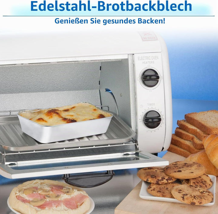 Kastenform 5er-Set, Edelstahl Brotbackform, Rechteckig Toastbrot Backform Kastenbackform für Saftige