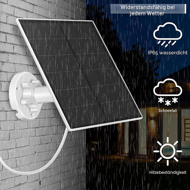 Solarpanel für Überwachungskamera, 5W Solarpanel für DC 5V Sicherheitskamera, Micro USB & USB-C Ansc
