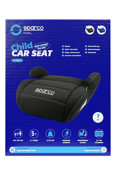 Sparco Kinderautositz Booster Schwarz i-Size für Jungen und Mädchen. Zugelassen ECE R129/03 125-150