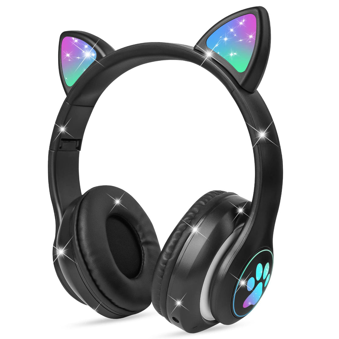 AXFEE Kopfhörer Kinder, Kinderkopfhörer Bluetooth mit Katzenohren, Schwarz | Katzenohr Kopfhörer Ove