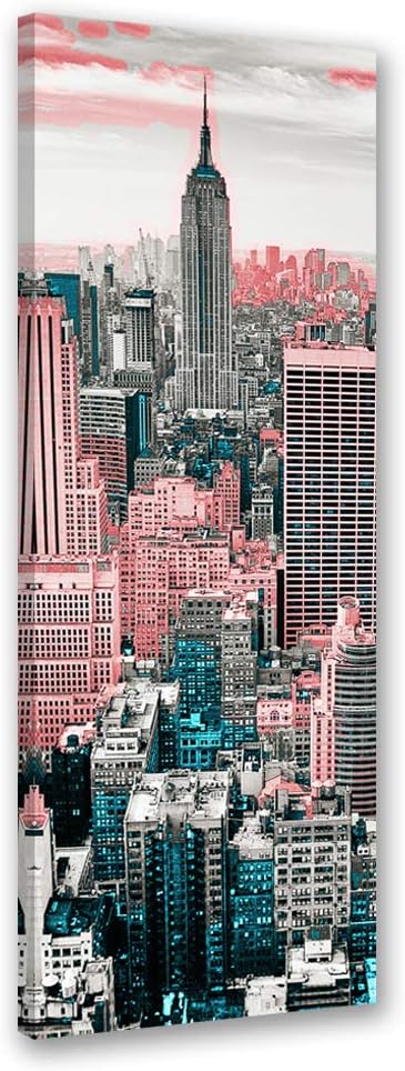 Leinwandbild XXL Stadt Wandbild Kunst abstrakt Rosa 60x150 cm M14259 60x150 cm, M14259 60x150 cm