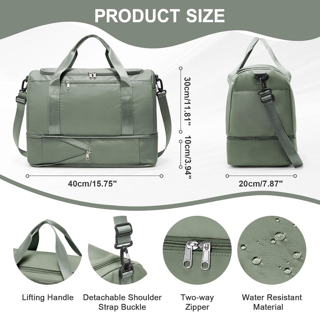 SEAFEW Reisetasche 24L, 40x30x20 Ryanair Handgepäck Tasche für Flugzeug Weekender Sporttasche Damen