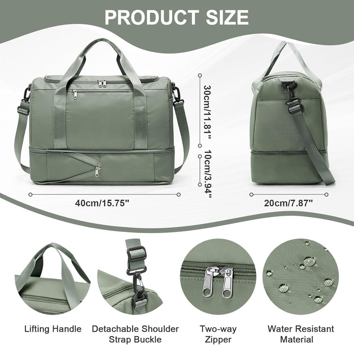 SEAFEW Reisetasche 24L, 40x30x20 Ryanair Handgepäck Tasche für Flugzeug Weekender Sporttasche Damen