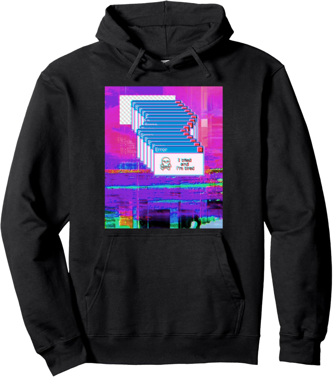 Dampfwellenfehlerdesign. Ich habe es versucht und bin müde Pullover Hoodie