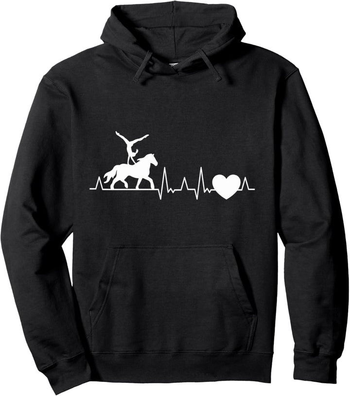 Voltigieren Herzschlag Reiterin Pferdesport Volti Pullover Hoodie