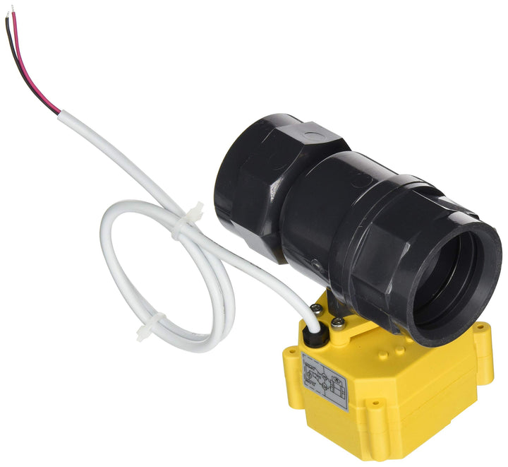Sonstige FRA303041 Lilie Elektrisches Kugelhahnventil 1 1/4" Rohrstecksystem Kunststoff, GrauGelb