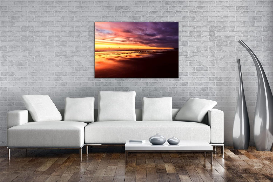 deyoli Sonnenaufgang Neuseeland Format: 100x70 als Leinwandbild, Motiv fertig gerahmt auf Echtholzra