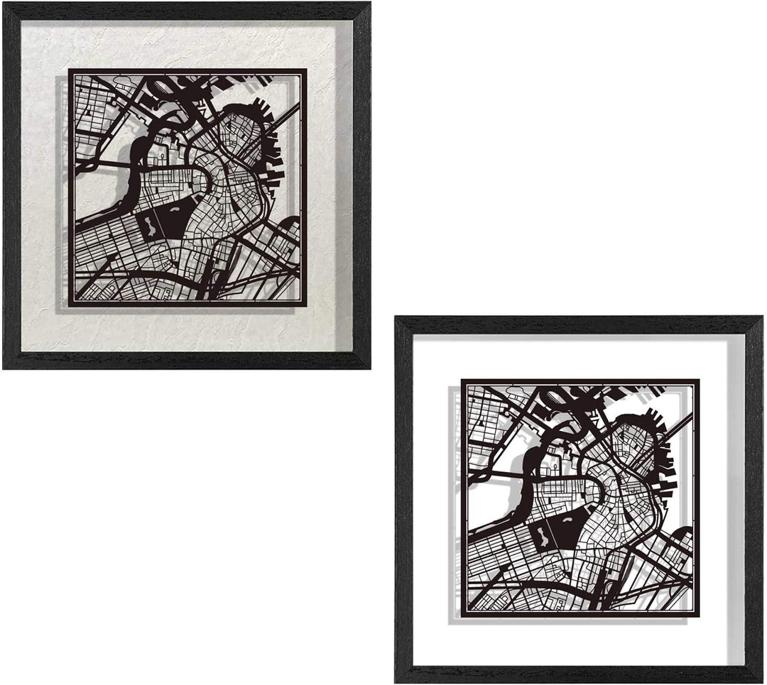 O3 DESIGN STUDIO - Marco de Papel para mapas, 22,8 x 22,8 cm, en Caja de Regalo, Fondo, autocambiant