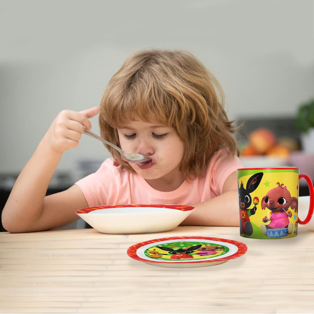 Kindergeschirr Set Bing, Wiederverwendbares Geschirrset für Kinder, geschirr Set Teller, Müslischale