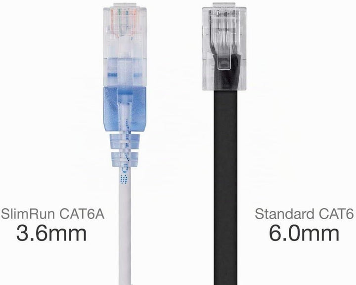 Monoprice Cat6A Ethernet-Patchkabel, 30 cm, Weiss, Netzwerk-Internetkabel, RJ45, 550 MHz, UTP, reine
