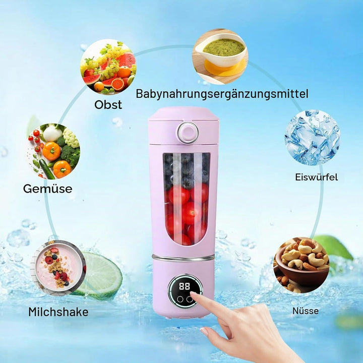 Smoothie Maker to Go, 700ml Tragbarer Mixer, Portable Blender mit 12-Klingen Edelstahl, Mini Mixer f