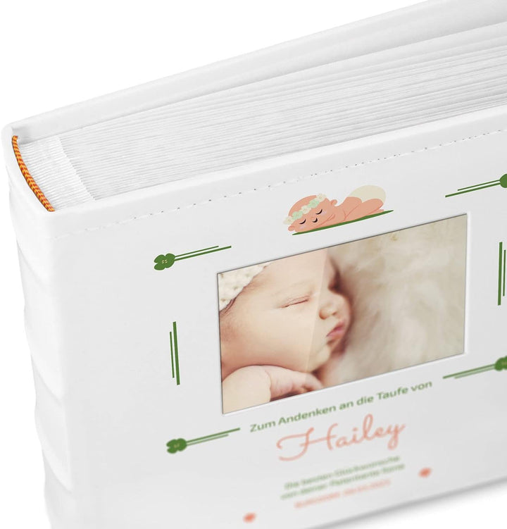Maverton Einsteckalbum + mit Aufdruck - für 200 Fotos 10x15-100 weisse Seiten - Grösse 21x22cm - Wei