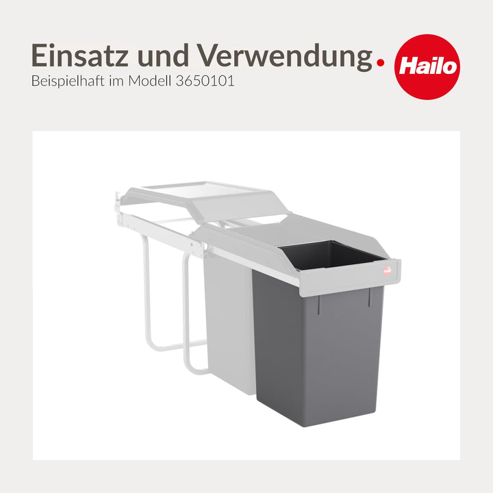 Hailo 15L Inneneimer Ersatzeimer 1008879 - Mülleimer-Einsatz m Henkel f Tandem/Terzett Abfalltrennsy