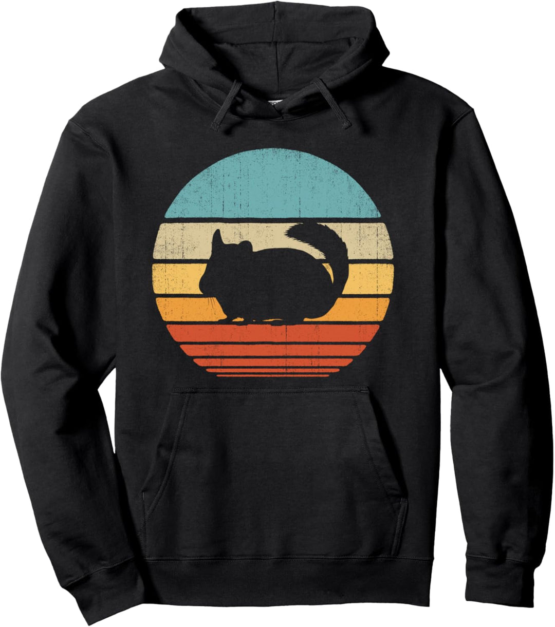 Chinchilla Retro Vintage 60s 70s Men Women Gift Animal Lover Pullover Hoodie