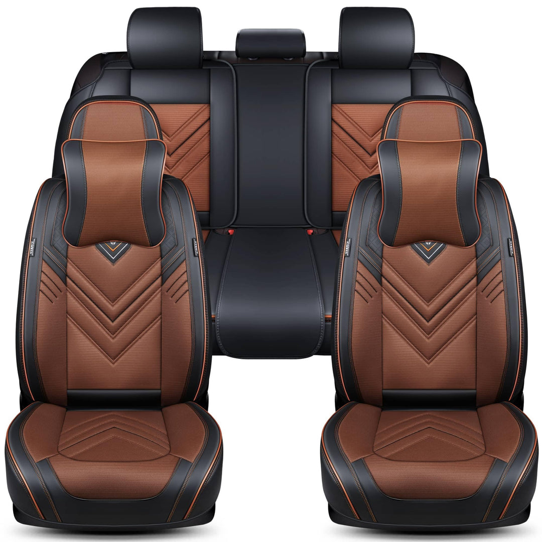 Schonbezüge Sitzbezüge Komplettset für VW Amarok Bj ab 2010 in Schwarz/Braun FSL2