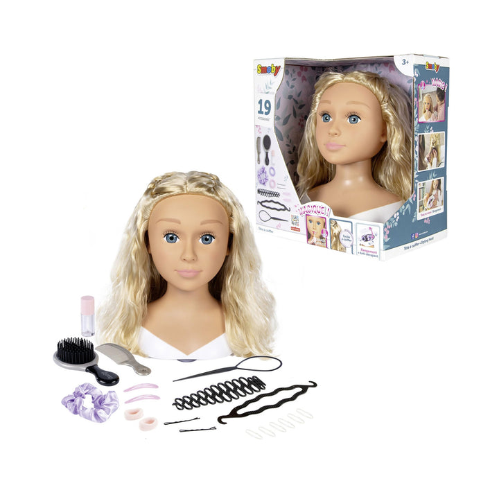 Smoby Grosser Friseur-Stylingkopf + Haarschmuck-Zubehör