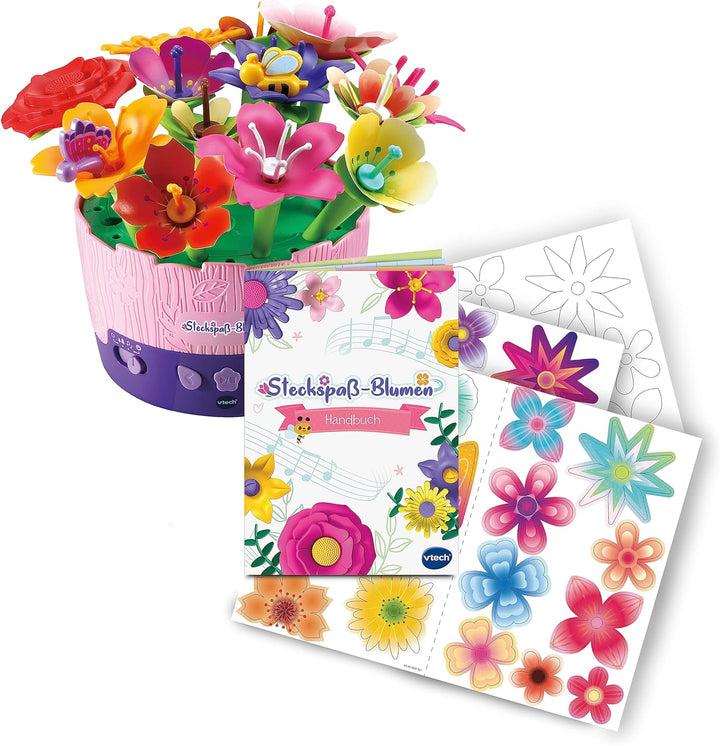 VTech Steckspass-Blumen – Magischer Blumentopf zum Selbstzusammenstecken und Dekorieren mit Musik un
