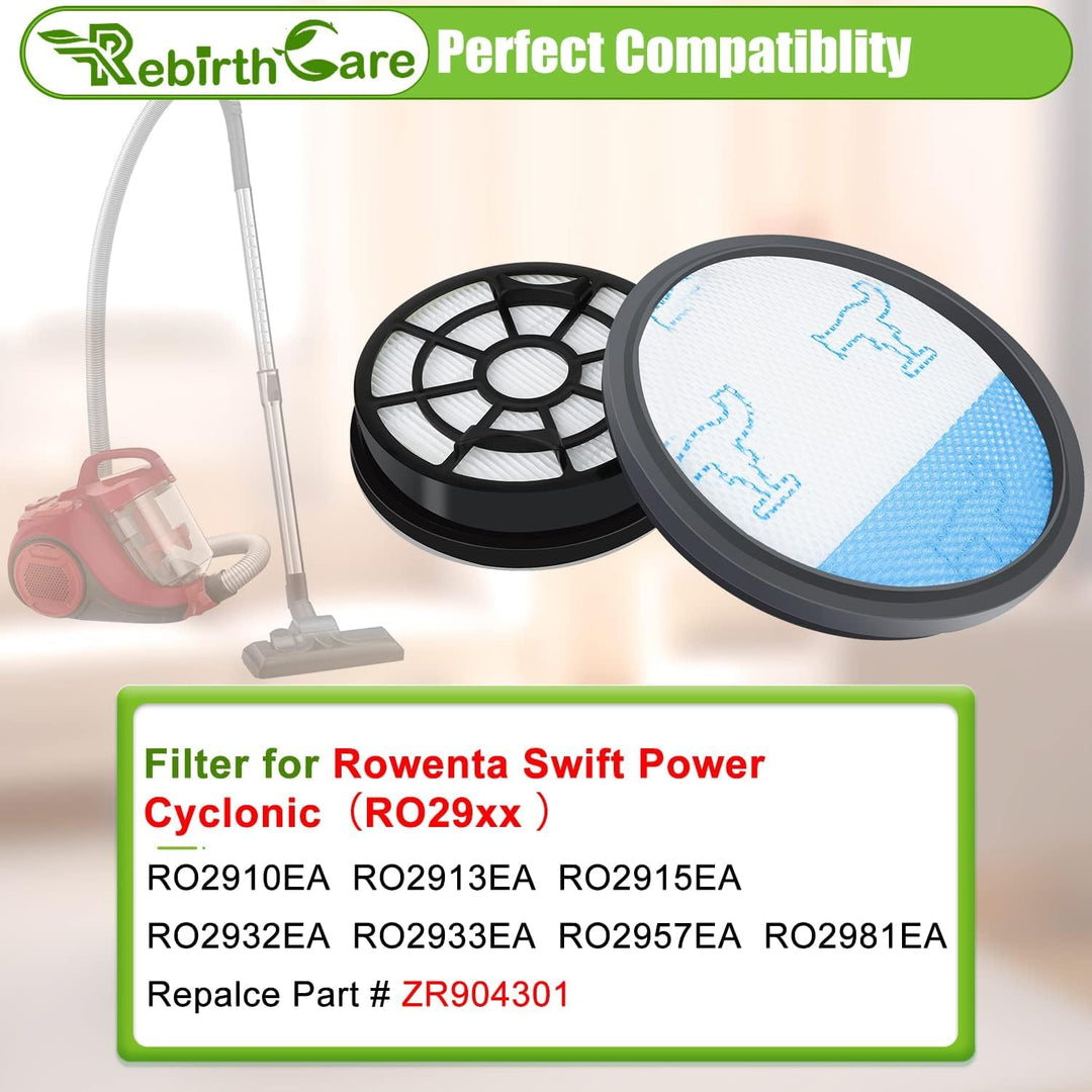 Rebirthcare 3 Pack HEPA Filterset für Rowenta Swift Power Cyclonic RO29xx Staubsauger Filter RO2910E