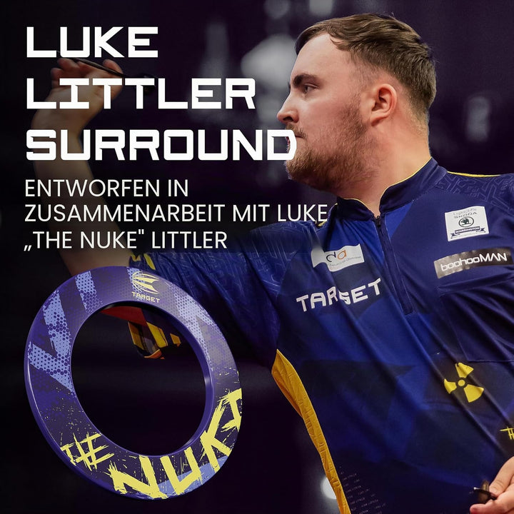Target Darts Luke Littler Dartboard Surround | The Nuke Dart Board Schutzring, kompatibel mit Allen
