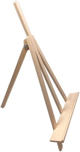 STANDSTAFFELEI Staffelei Dreifuss aus Holz - 45 cm Hoch - Mini Staffelei für Präsentation von Gemäld