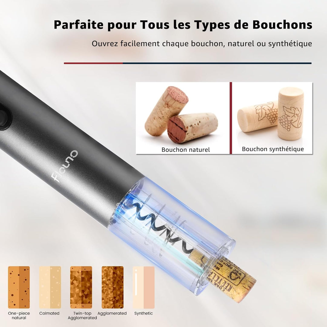 Flauno Korkenzieher Elektrisch | Elektrischer Flaschenöffner | Geschenkset enthält Automatischer Wei