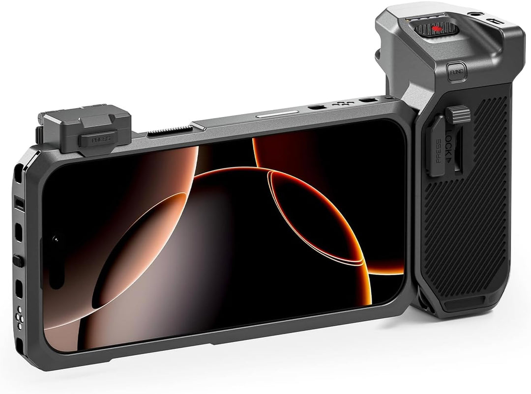 TILTA Khronos Handykäfig, kompatibel mit iPhone 16 Pro, Fokus-PD-Griff, Schnellentriegelung, magneti