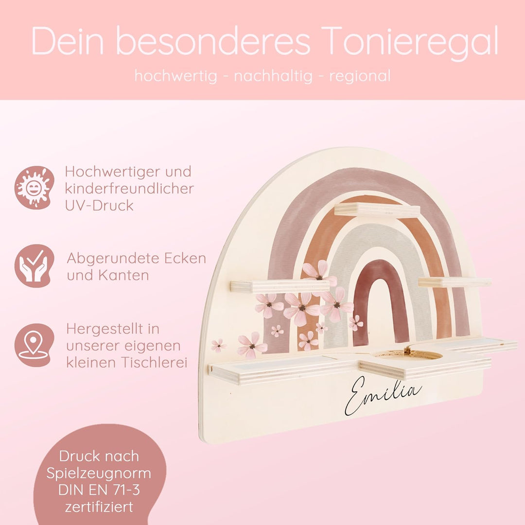 Personalisiertes Tonie Regal für Kinderzimmer - Magnetisches Toniebox Regal für Toniebox & Figuren m