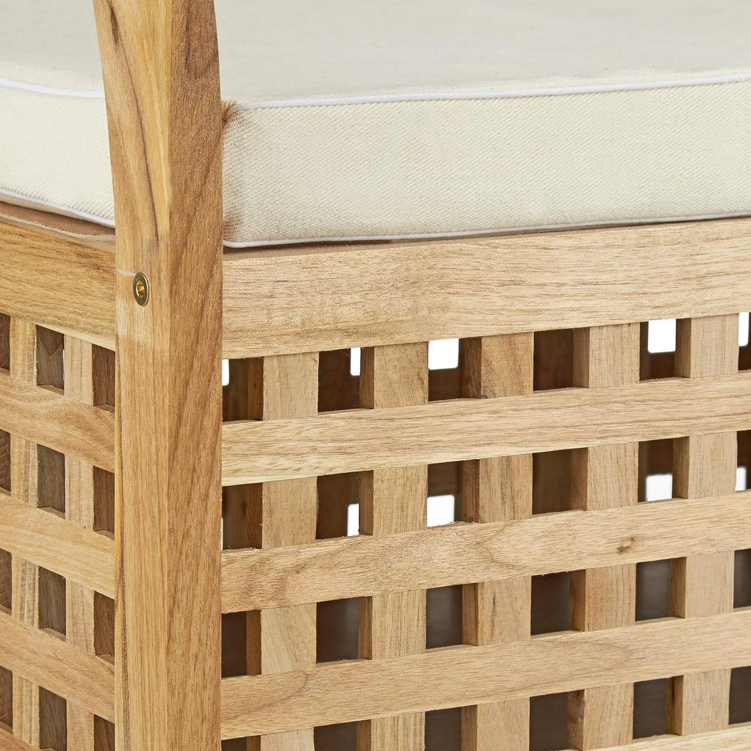 Relaxdays Sitzbank Walnuss mit Stauraum HBT: 46,5 x 92,6 x 49,0 cm Schuhtruhe aus Holz Sitzkommode m