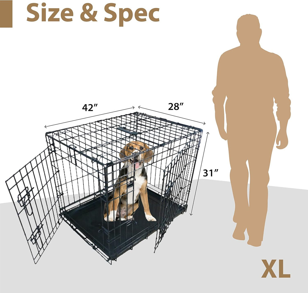 Ellie-Bo Hundekäfig, für kleine bis grosse Hunde, zusammenklappbar, mit Hundedecke, Metall-Bodenscha