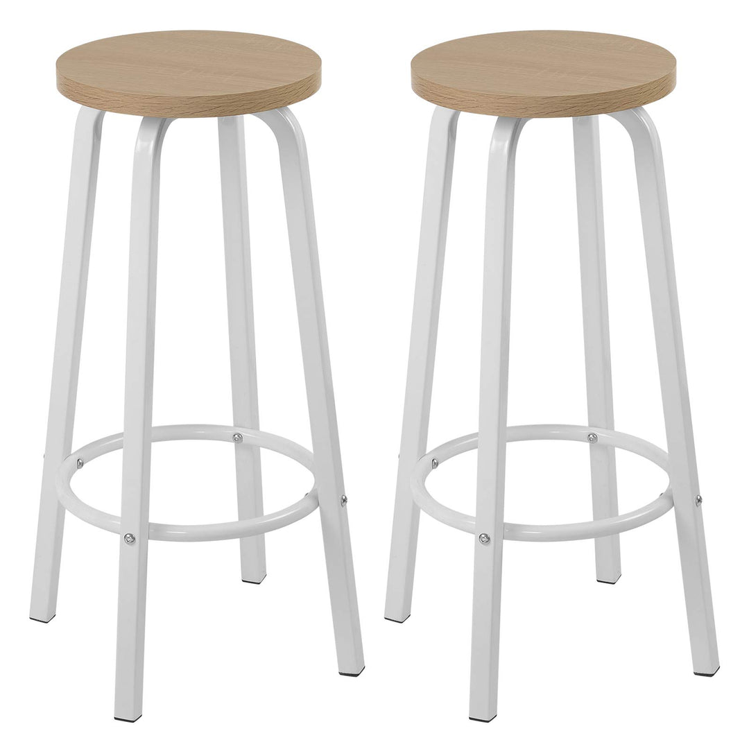 WOLTU BH237hei-2 Barhocker 2X Bistrohocker Tresenhocker Barstuhl aus MDF und Metall runde Sitzfläche