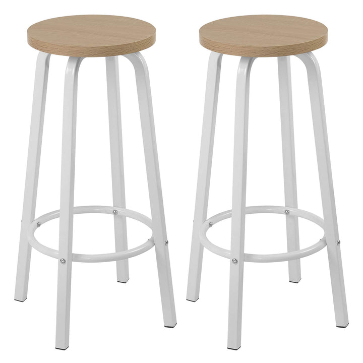WOLTU BH237hei-2 Barhocker 2X Bistrohocker Tresenhocker Barstuhl aus MDF und Metall runde Sitzfläche