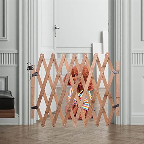 Pet Gate Pet Fence, Indoor Outdoor Pet Gate, Retractable Pet Gate, Expandable Dog Fence, Wooden Mesh