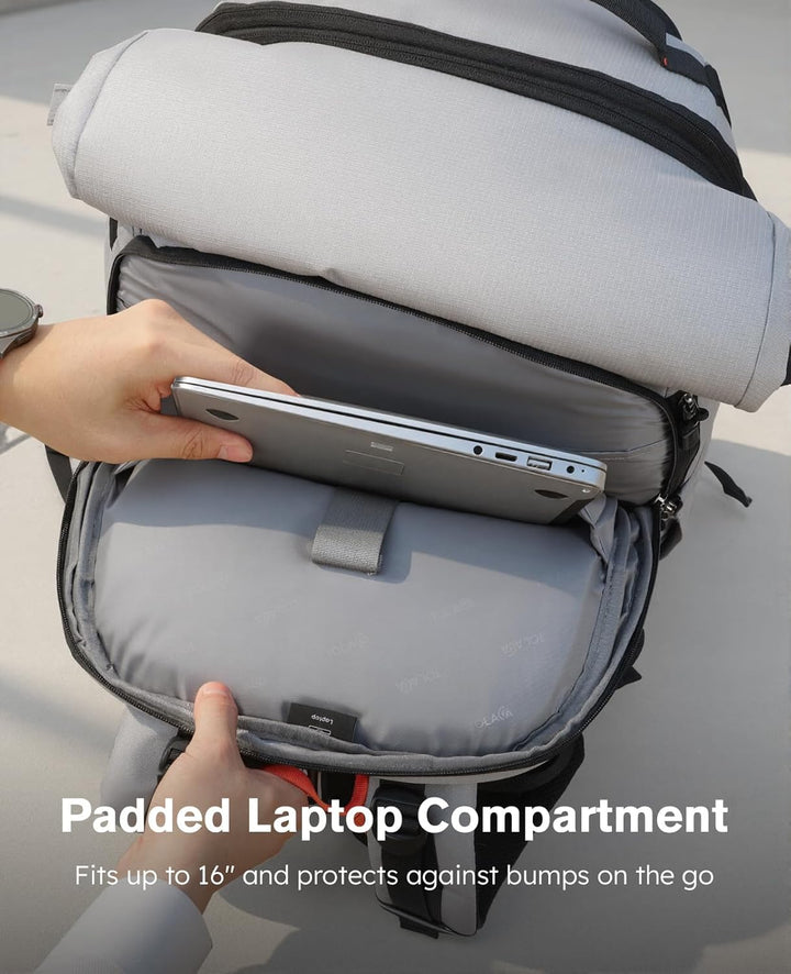 Tolaccea Reiserucksack, Gross Handgepäck Rucksack, TSA-Freundlich Rolltop Laptop Rucksack für 17,3 Z