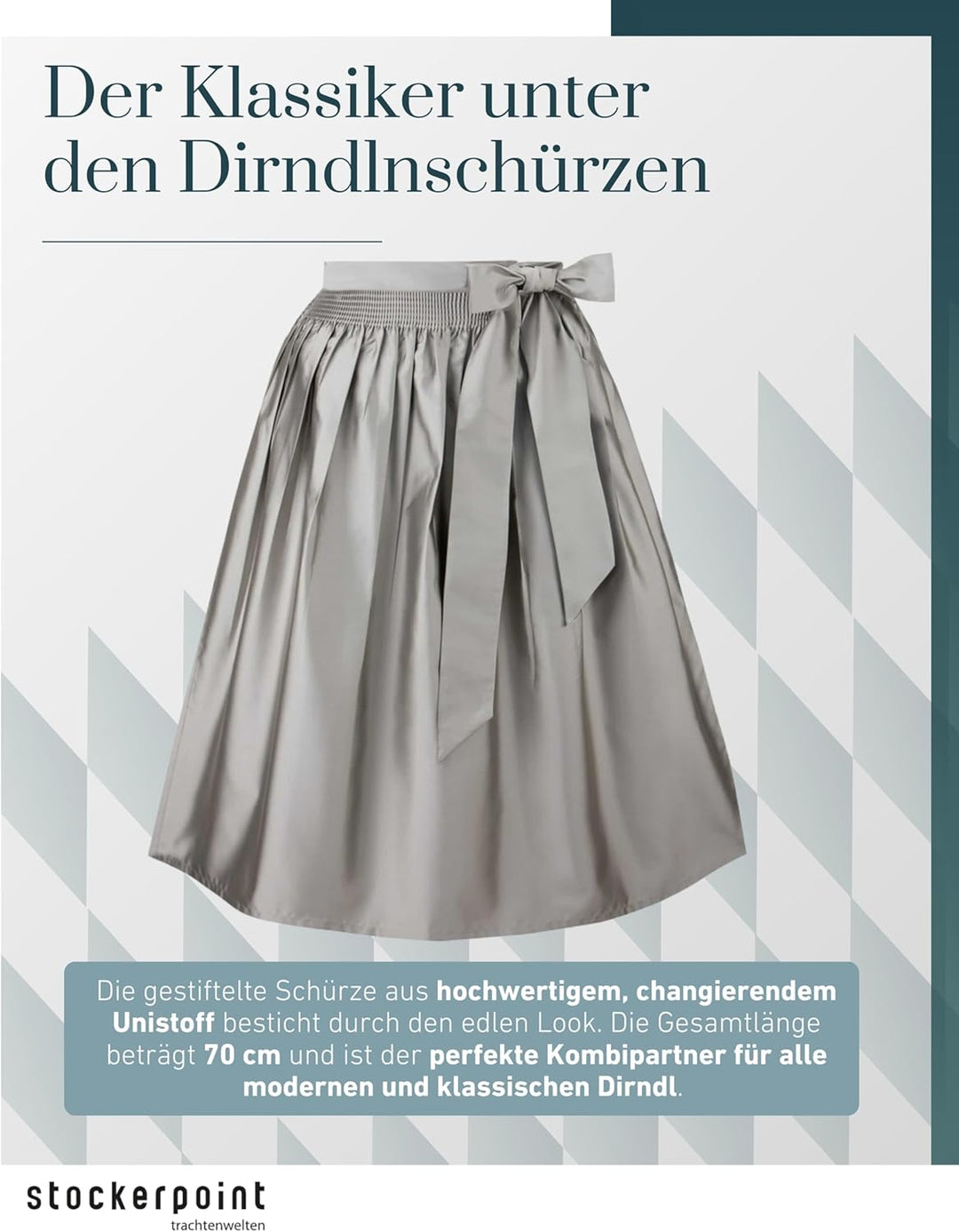 Stockerpoint Damen Schürze Kristin Dirndlschürze, Taupe, Regular