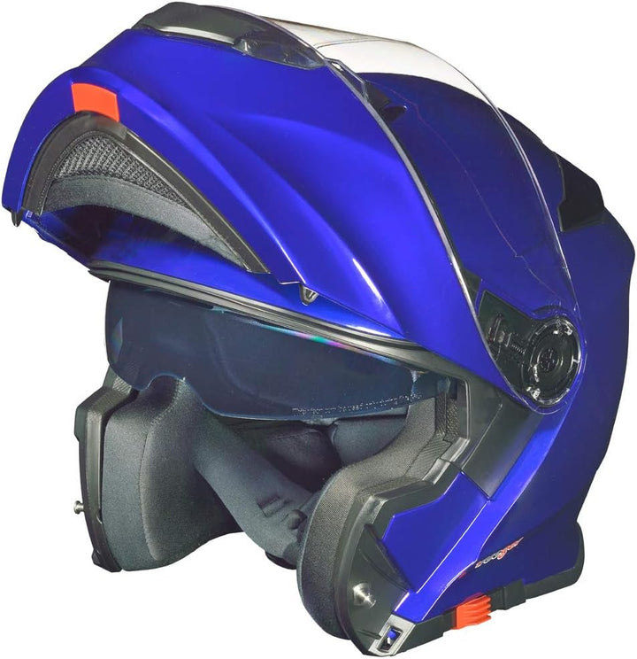 RS-982 Klapphelm Motorradhelm Pinlock Motorrad Modular Roller Conzept Helm Blau XS (53-54), Blau XS