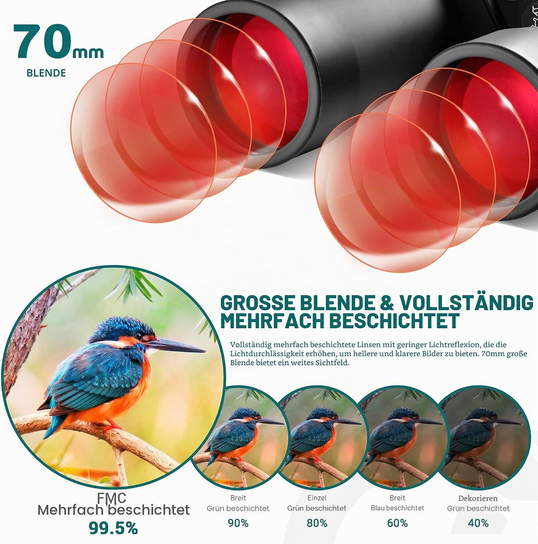 ESSLNB Astronomie Fernglas Gross 15X70 Grossfernglas für Erwachsene mit Handy Adapter Stativadapter